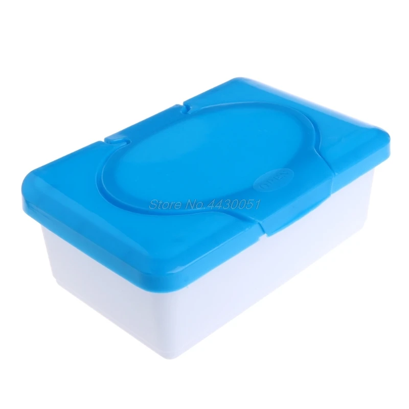Сухой влажный салфетки чехол детские салфетки коробка для хранения носовых платков пластиковый держатель Контейнер - Цвет: Синий