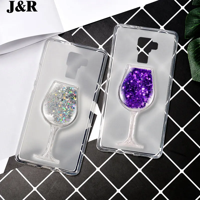 Case For Huawei Honor 7 3D Liquid Star Cover Honor7 Quicksand Dynamic Glitter Cute Red Wine Glass Cup Transparent Clear Soft TPU |
