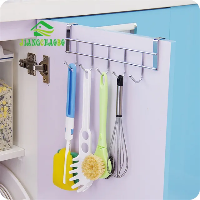 Special Offers Stainless Steel Bathroom Kitchen Organizer Hanger Hooks With 5-Hook Towel Hat Coat Clothes Cabinet Draw Door Wall Hooks