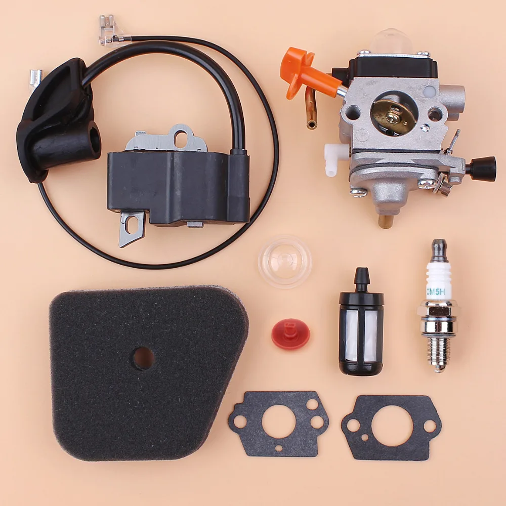 Carburetor Ignition Coil Air Filter Spark Plug Kit For STIHL FS87 FS90 FS100 HL100 HL95 KM90 KM100 KM130 String Trimmer Strimmer
