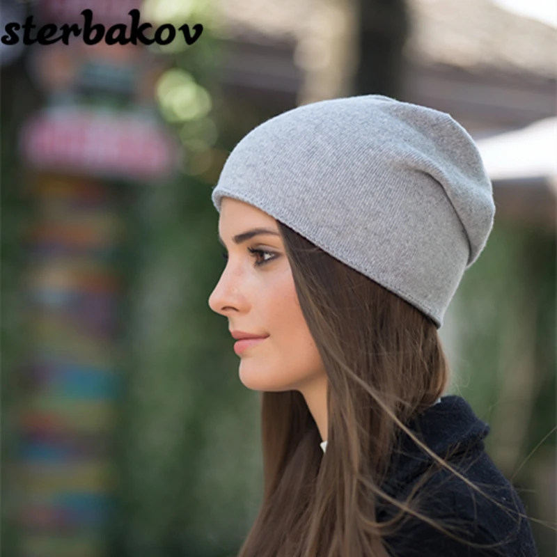 Толстая Женская зимняя шапка вязаная ткань Женская шерстяная шляпа Горячая Женская лыжная уличная зимняя Балаклава женские шапки бини