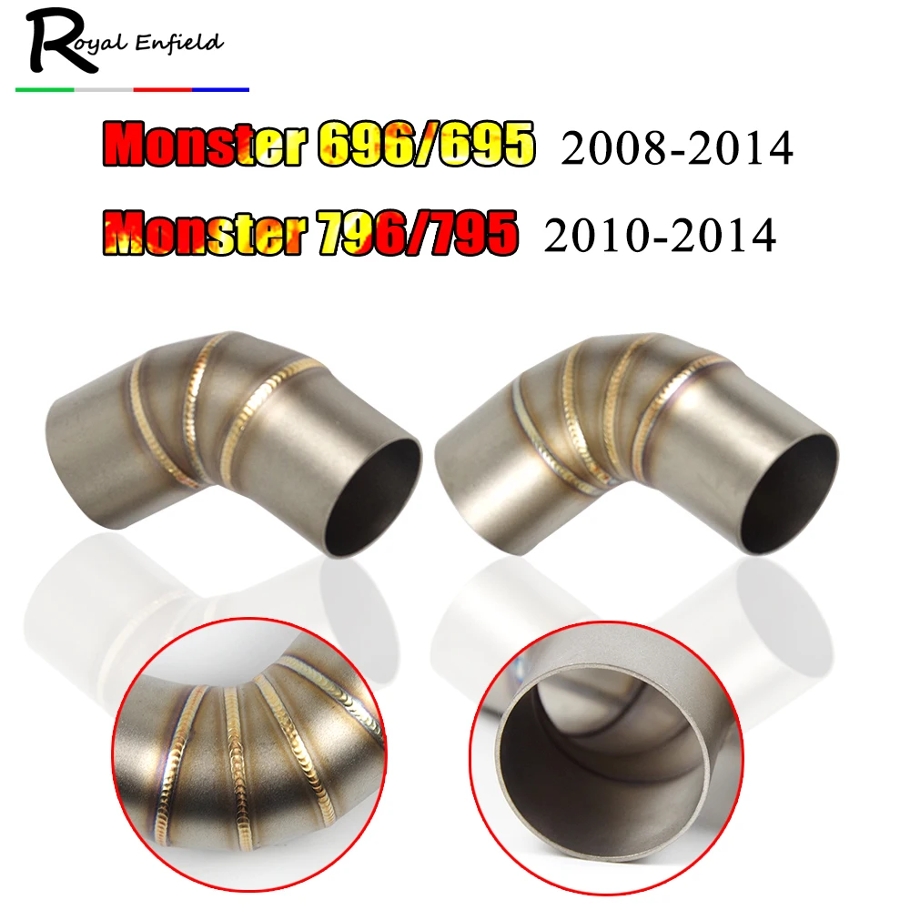 

For DUCATI monster 696 695 2008-2014 2013 796 795 2010-2014 696 exhaust 796 exhaust Motorcycle Exhaust Muffler Pipe Link middle