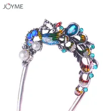 Блестящие Свадебные Заколки Для Волос, эмалированные разноцветные металлические хрустальные жемчужные свадебные палочки для волос, королевские ювелирные изделия, заколка для волос, романтический головной убор для девочек