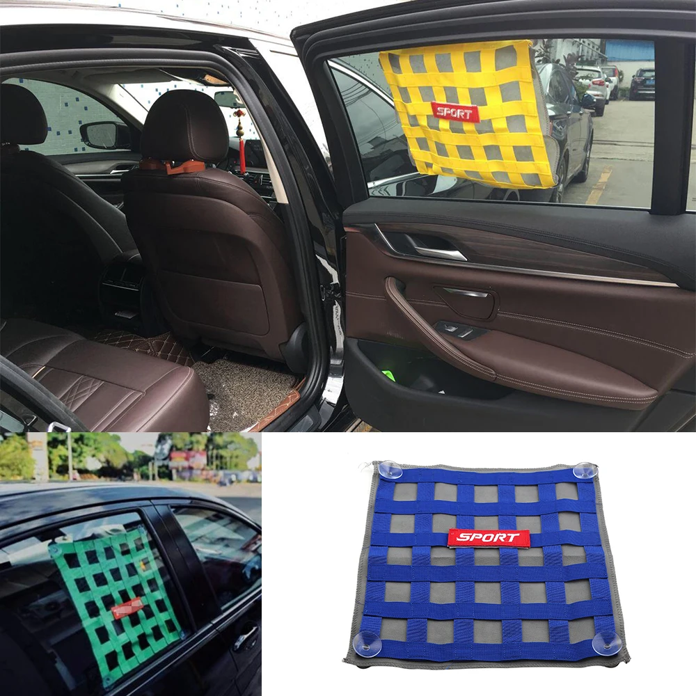 Car Sun Shade UV Protection Car Curtain Window Sunshade Side Window Mesh Sun Visor Summer Protection Safety Net Sunshade Decor