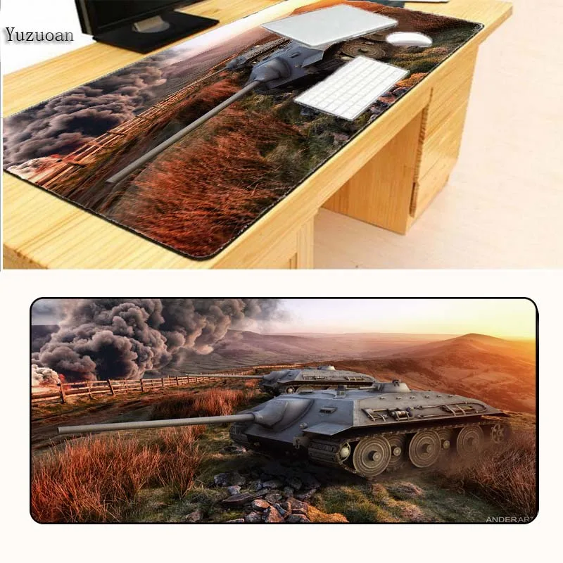  Yuzuoan XL 900X400X3MM World of tanks mouse pad Large Locking Edge pad Rubber gaming mouse Table ma