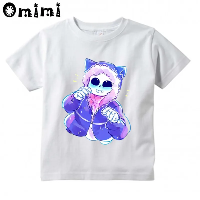 oHKP3053O Детская дизайнерская футболка с изображением игры «Undertale Sans» милые топы с короткими рукавами для мальчиков и девочек, детская забавная футболка ooo3053 - Цвет: oHKP3053O