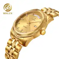 BINLUN Top Brand Men's 18K Gold Luxury Automatic Mechanical Watch Waterproof Scratchproof Dial Top Mechanical Watches For Men