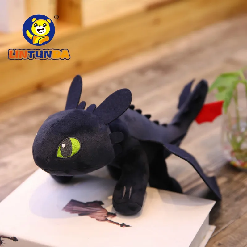 

35cm How To Train Your Dragon Toys Night Fury Dragon Plush Doll Toys Toothless Dragon Action Figure Toys Children Kids Gift