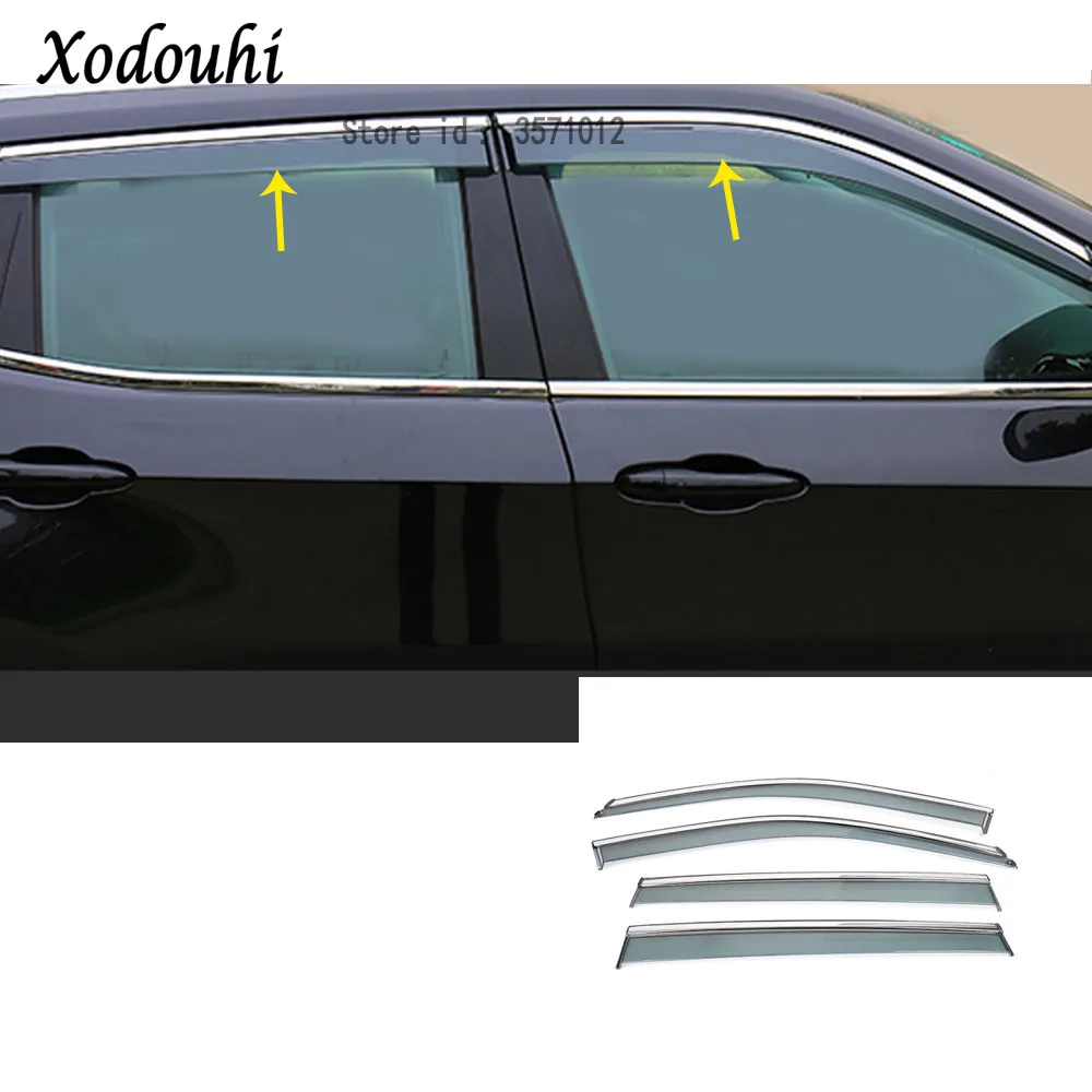 Для Jeep Compass автомобильный корпус Стайлинг внешняя крышка отделка пластиковое окно стекло Ветер козырек Дождь/Защита от солнца Vent часть 4