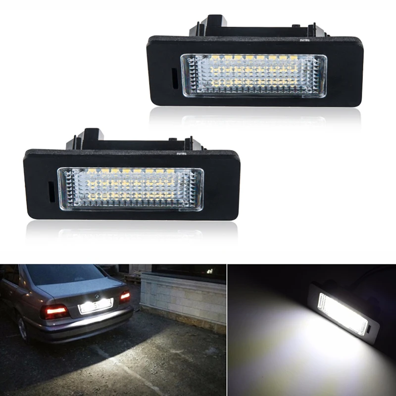 HAMRVL For BMW E46 Led Car Number Plate Light SMD 24 Leds License Plate