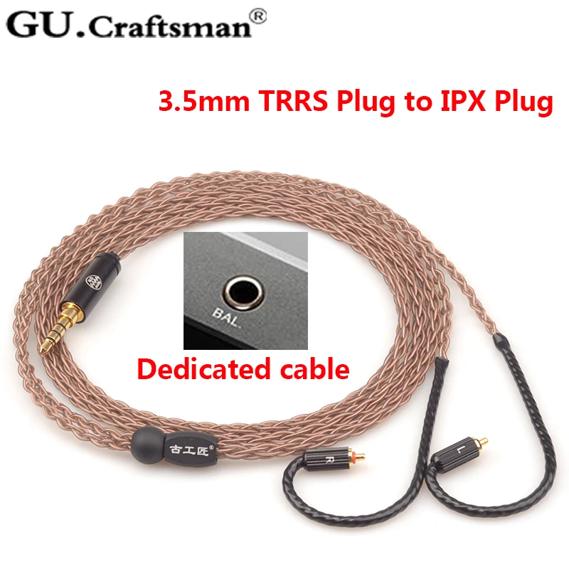 Gucraftsman 6N OCC медной проволоки UE6 Pro UE11 Pro UE Live UE5 pro uerm UE18+ Pro 2,5 мм/4,4 мм Баланс