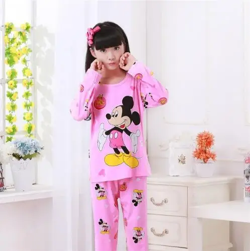 style 14 Детские пижамные костюмы с рисунком кота Новинка года, весенне-осенние детские пижамные комплекты одежда для сна с длинными рукавами и рисунком для маленьких девочек - Цвет: style 14