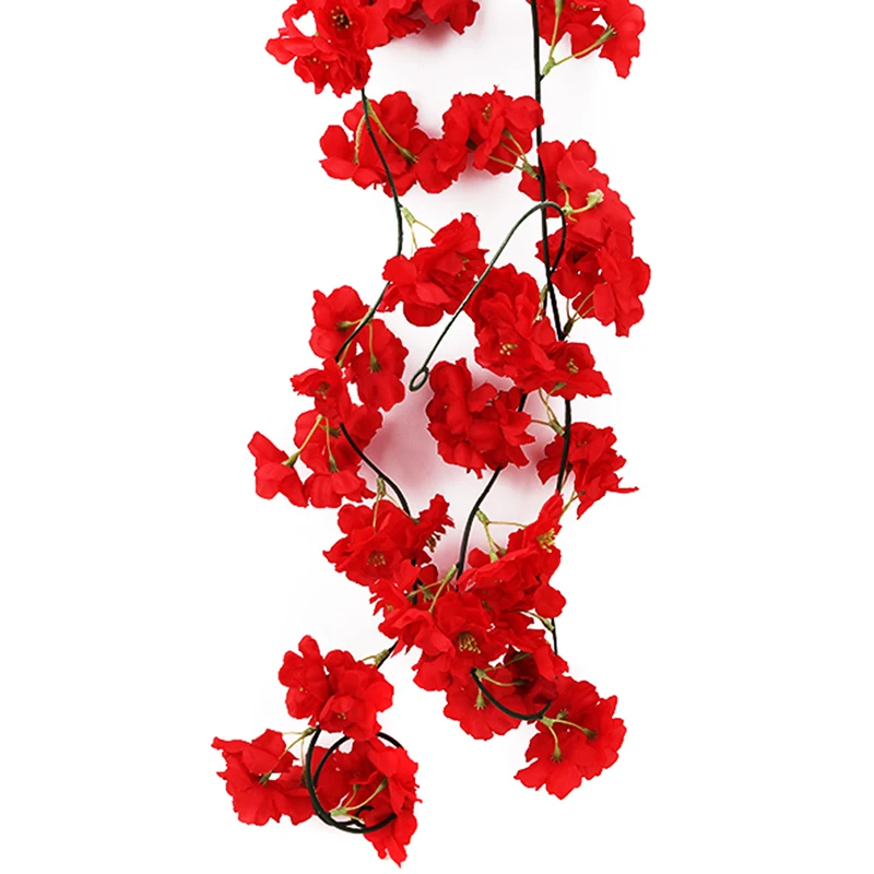 Fake Cherry Flower home decor Rattan Simulation Sakura Cherry Blossoms