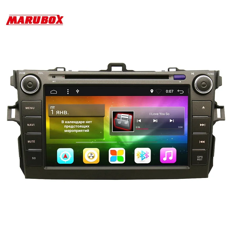 Штатная магнитола для Toyota corolla MARUBOX M8A105 4A 2007 2011 Android 6.0.1 Четырехядерный процессор