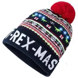 Светодио дный светодиодная Рождественская шляпа с подсветкой X'MAS вязаная шапка-бини для вечерние вечеринки праздничные подарки уродливый
