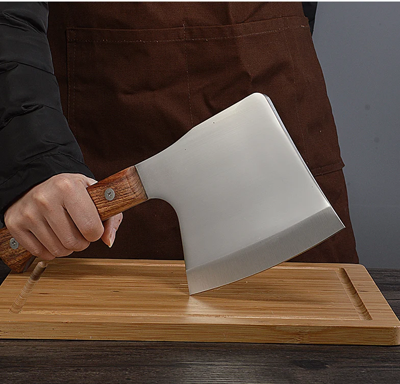 Deng Handmade High Quality Stainless Steel Wooden Handle Sliced Boning Knife For Family or Restaurant Kitchen Knives Axe