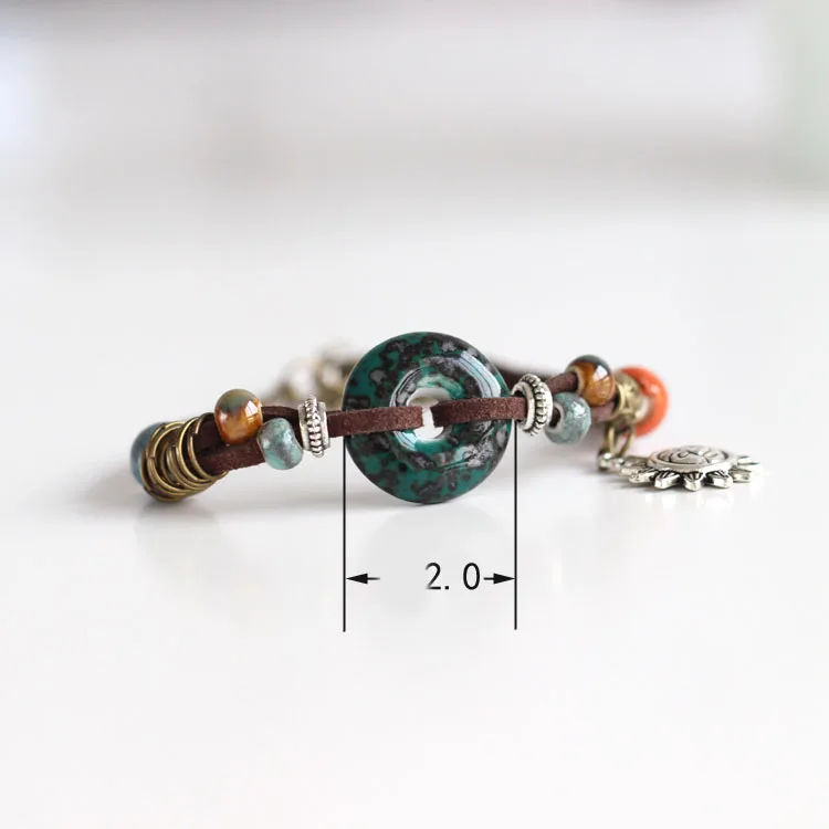 Новая мода возвращение к древним ручной работы подвески в виде керамических бусин подарок женский браслет модные ювелирные изделия#1731