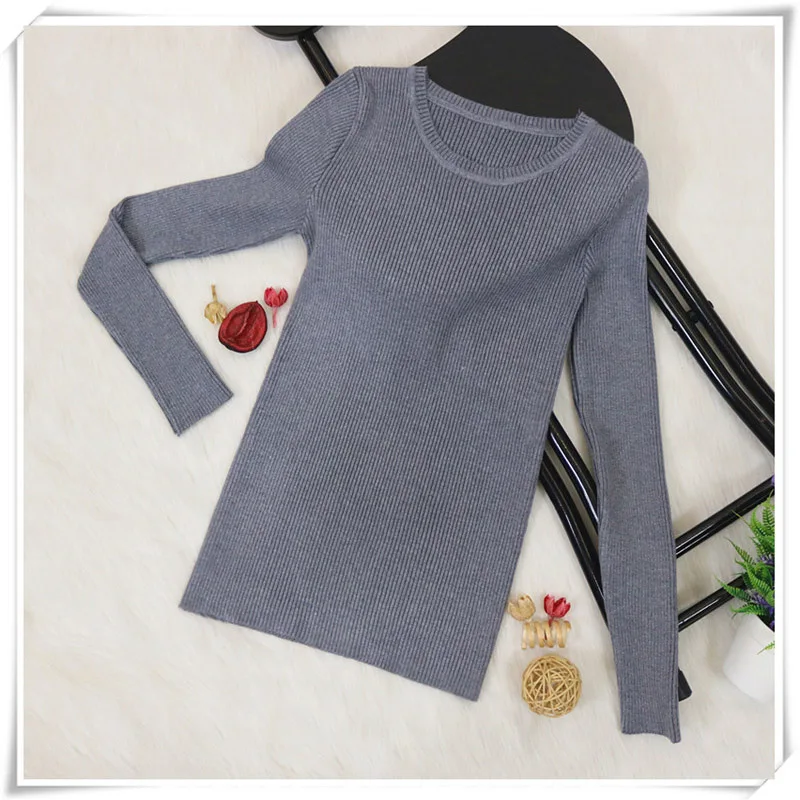 2019  Spring Autumn Style Women Knitted Cashmere Sweaters Round Neck Solid Color Female Thin Pullovers Office Jumpers
