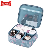 Soomile бренд Фламинго серия дорожная портативная косметичка Органайзер DIY сумка для макияжа для женщин Макияж для мужчин набор для бритья