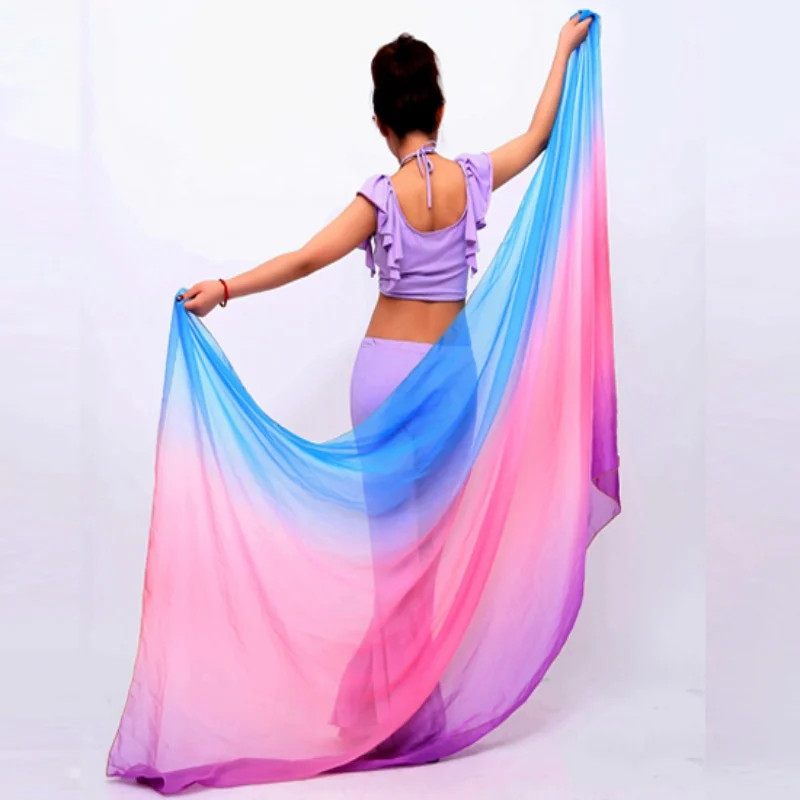 Belly Dancing Costumes chiffon yarn scarf Solid Dance Veils Stage Performance Props P9 | Тематическая одежда и униформа