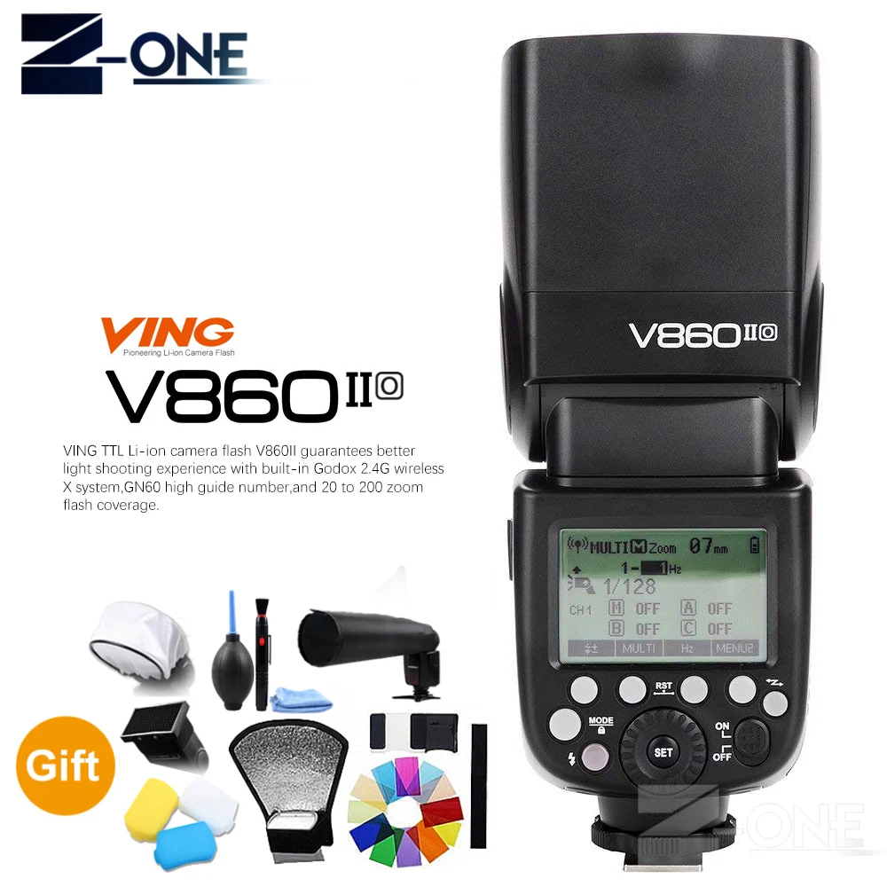 GODOX V860II-O GN60 2 4G TTL HSS 1/8000s Li-on Батарея Вспышка Speedlite для Olympus Panasonic + подарок |