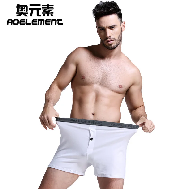 

Men's health underwear cotton boxer shorts summer big boxers large size solid color waist flat angle trousers