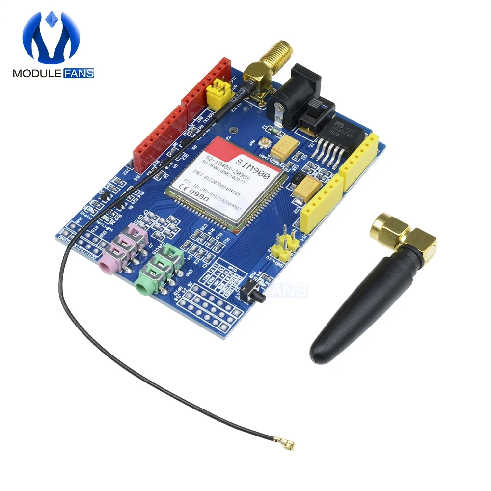 Модуль платы SIM900 850/900/1800/1900 МГц GPRS/GSM совместимый с Arduino GPIO PWM RTC|Интегральные схемы|