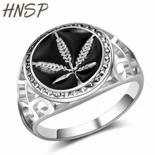 HNSP полый дизайн круглый кленовый лист перстень кольца для мужчин ювелирные изделия мужское кольцо Anel masculino bague homme