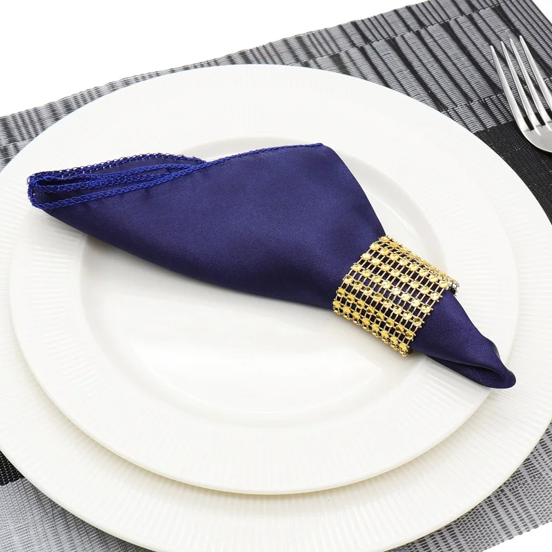 50 шт./партия Салфетка для стола 30 см квадратная атласная ткань карман платок ткань для свадебного украшения вечерние для отеля Дом 49 - Цвет: Navy Blue
