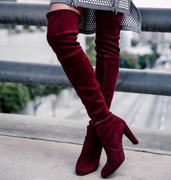 LTTL Hot Koop Stretch Suede Overknee Laarzen Ronde Neus hoge Hakken Vrouwen  Tall Laarzen Winter Stijl Blok Hakken Over De Knie laarzen|suede thigh high  boots|thigh high bootstall boots - AliExpress
