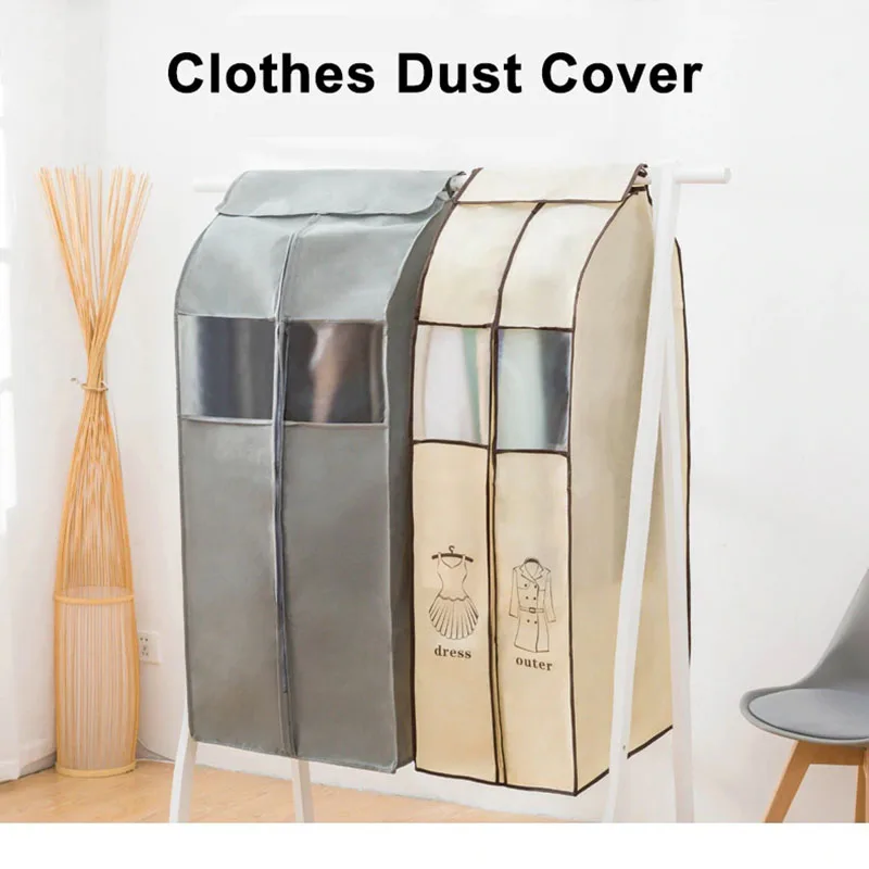 

1pcs Dustproof Cloth Cover Bags Hanging Storage Waterproof Suit Coat Dust Cover Protector Wardrobe Storage Bag