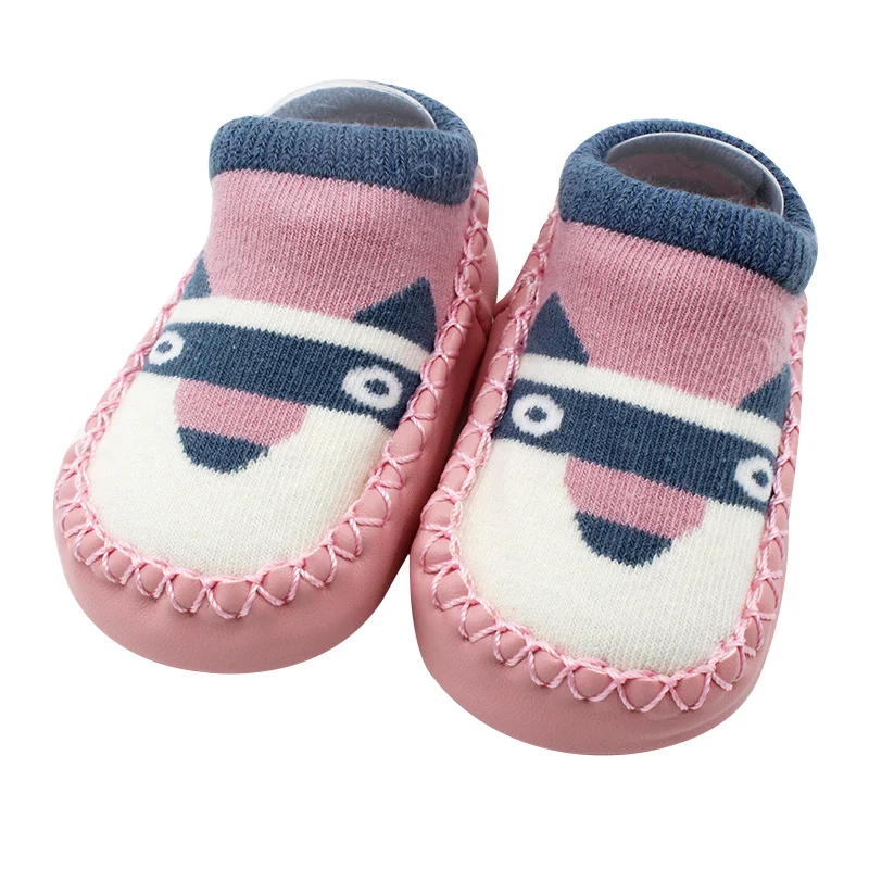 1 Pair Cartoon Shoe Socks For Baby Combed Cotton Anti Slip Floor Socks Leather Sole Towel Socks For Kids Infant Home Slippers (5)