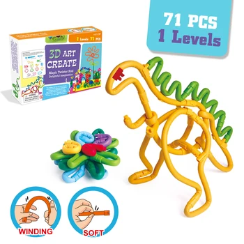 

Finger Rock Creative DIY Twister Rod Toys Kid Assembly 3D Dinosaur Model Building Kits Educational Winding Stick Craft Toy Gifts