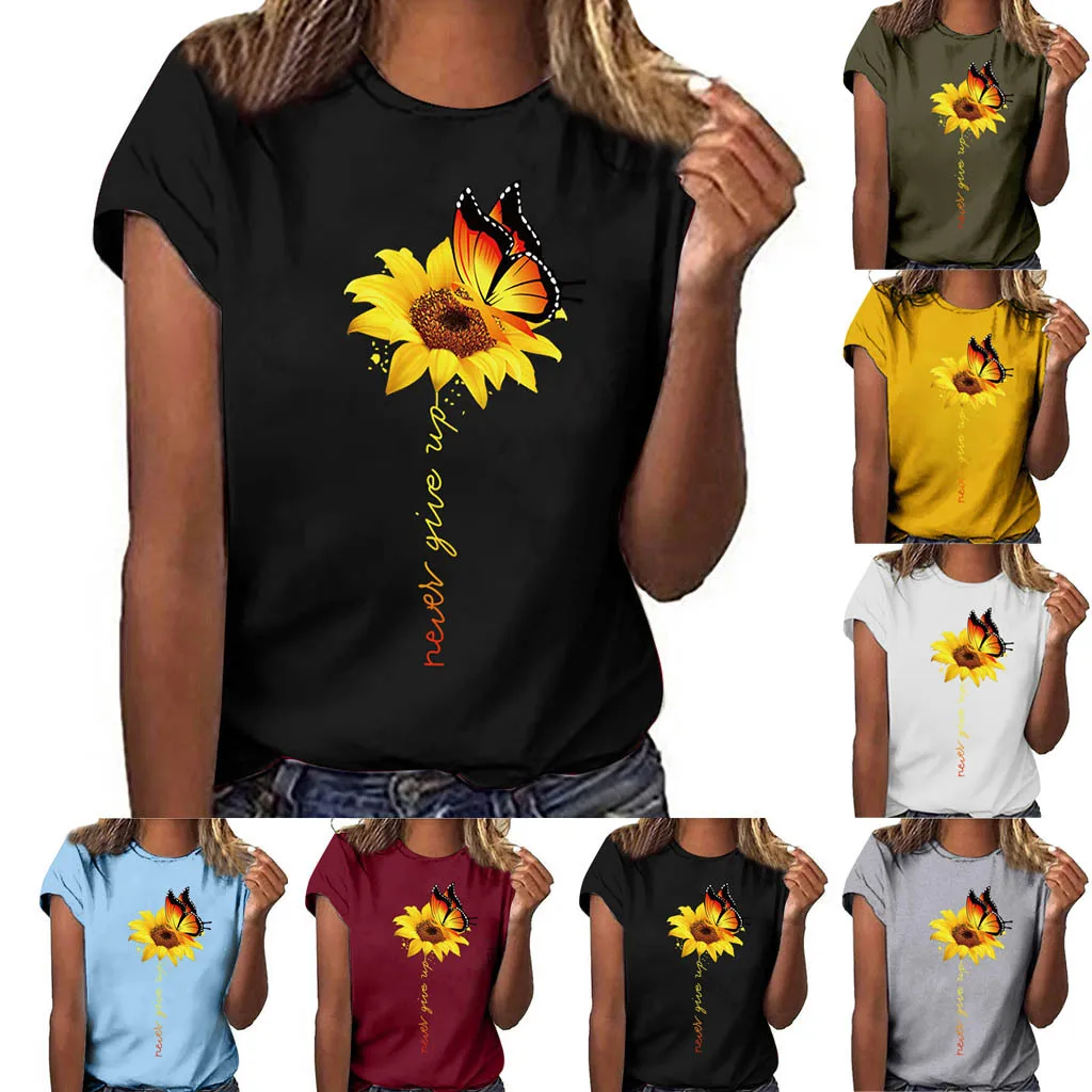 

Printed Womens T-Shirt Tops Cotton Tees Woman Tshirt Short Sleeve O-Neck Tops T Shirt Women Funny Tee Shirt Femme Top