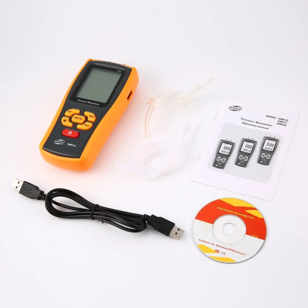 

High precision digital pressure gauge GM510 micro-pressure gauge differential pressure manometer air pressure gauge