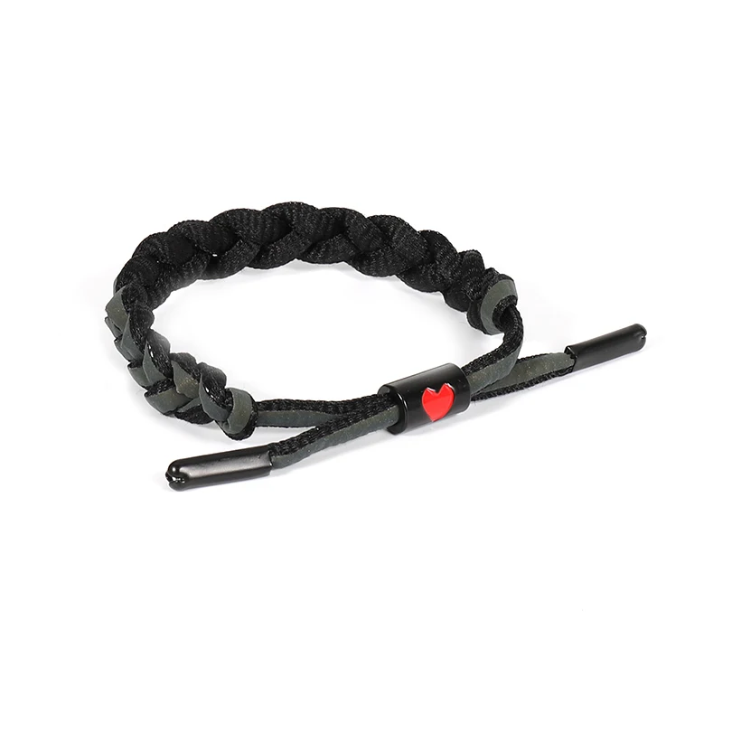 

G.YCX Handmade Woven Holographic Reflective Shoelace Bracelet for Men Women Basketball Star Sports Wax Rope Bracelet Couple Gift