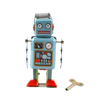 

Classic Clockwork Wind Up Toys Metal Walking ROBOT Retro Vintage Mechanical Toy Gift