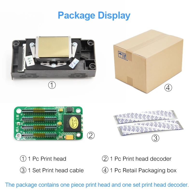 Новая F186000 УФ печатающая головка DX5 Сольвентная печатающая головка для Epson R1800 R1900 R2000 R2400 R2880 4800 4880 7880(1 набор декодер бесплатно