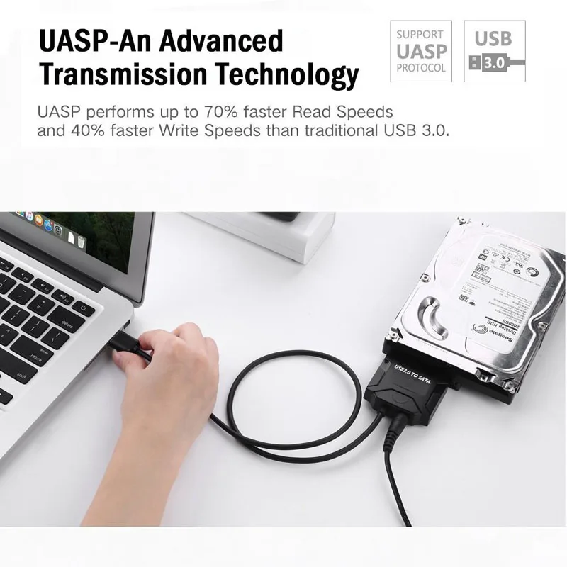 Кабель USB 3 0 на SATA 5 Гбит/с с адаптером питания для жесткого диска дюйма 2 SSD HDD 12 В А