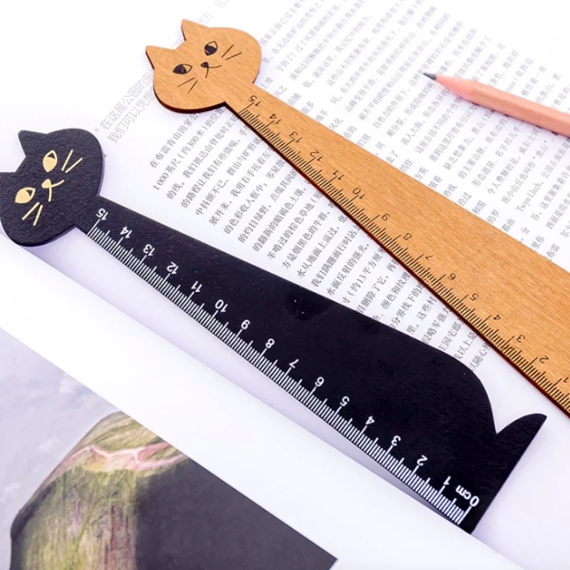 

2Pcs Creative Kitten ruler Scale Drawing tools Straight Ruler Measuring Tool School Office Supplies High Quality student kid