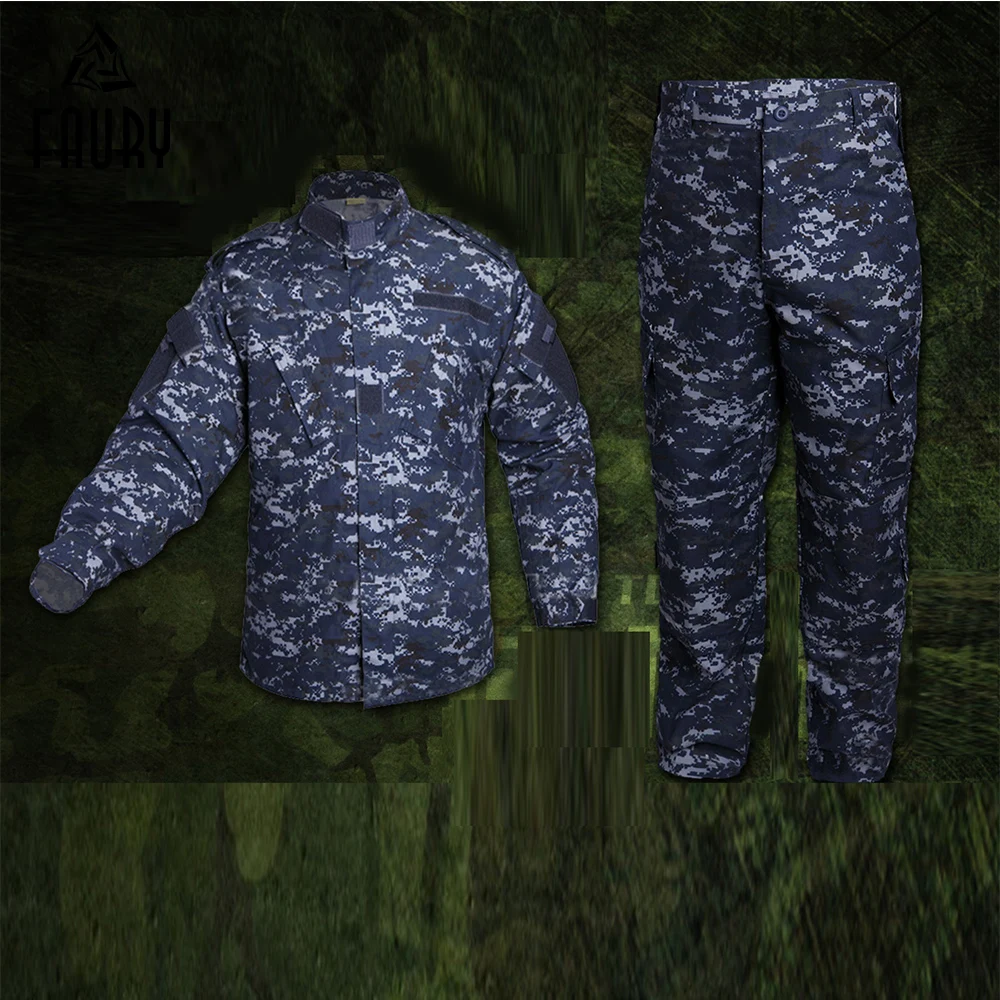 

Men's Military Uniforms Army NWU Marine Digital Camouflage Super Battleship Style Tactical Combat Jacket Cargo Pants Suit CS