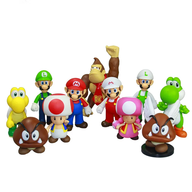 

Super Mario Bros Action Figure 12CM 4.7" PVC Toy Doll Mario Luigi Yoshi 1PC Free Shipping Wholesale New Game Movie TV Anime