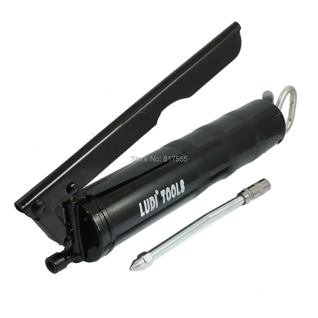 

Bent Nozzle 400cc Cartridge Lever Grease Gun Hand Tool Black