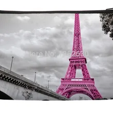 Маленькая маленькая косметичка с принтом Эйфелевой башни в стиле ретро, розовая Франция, сумочка-браслет