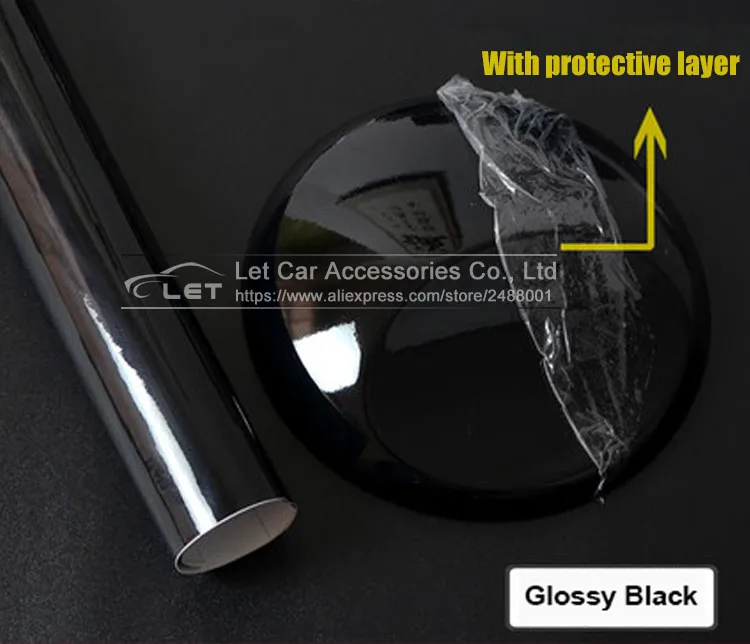 20/30/40/50*152CM Glossy Black White Vinyl Film Gloss Glossy Car Wrap Foil Sticker car seat protector