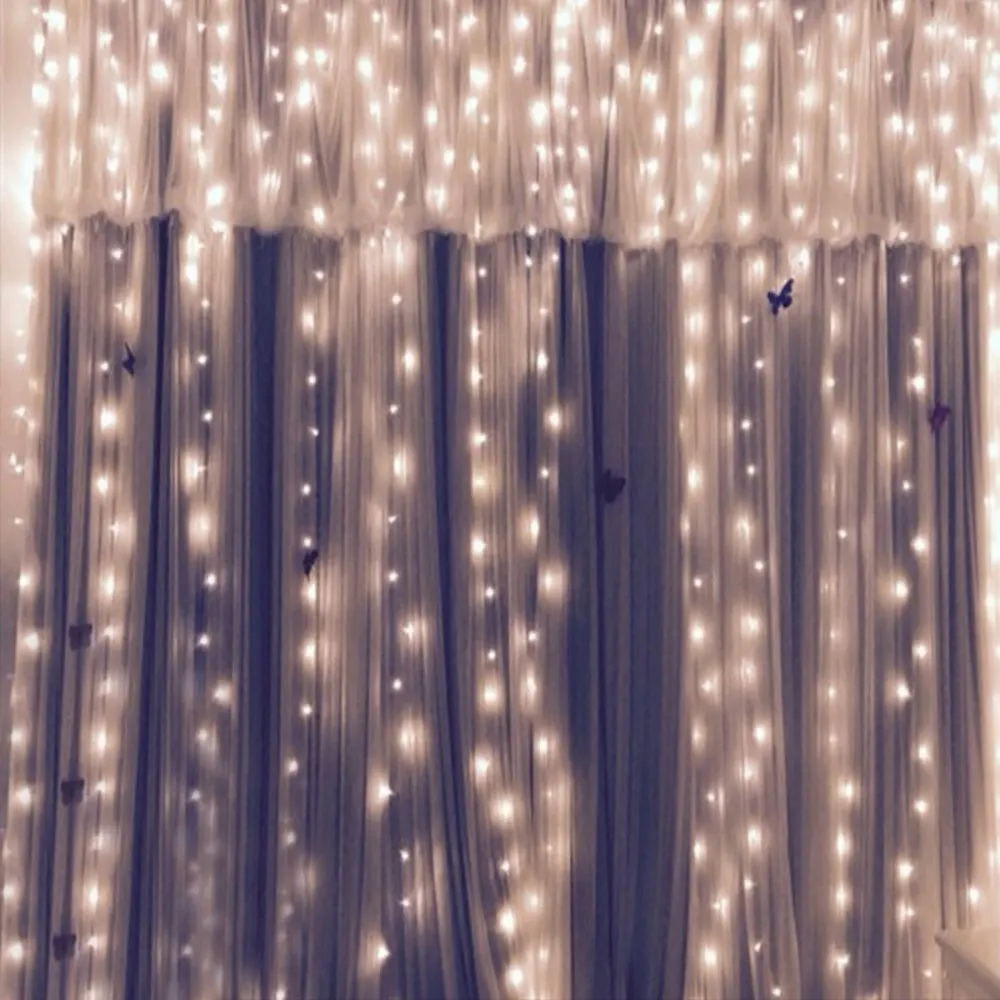 

6x3 600 LED Lights Decoration Curtain Luces String Fairy Light Living Home Festival Wedding Party Curtain Garden Decoration