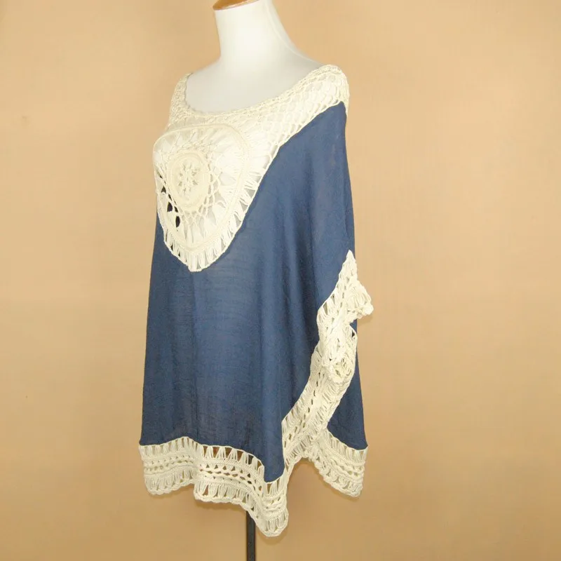 Lace Crochet Knitted Boho Shirt Lace Crochet Knitted Boho Shirt