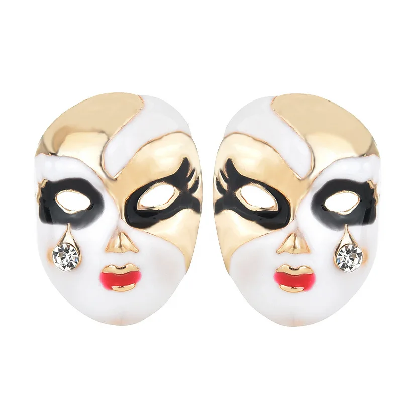 

Chinese style Beijing opera face earrings ladies personality wild mask teardrop earrings jewelry