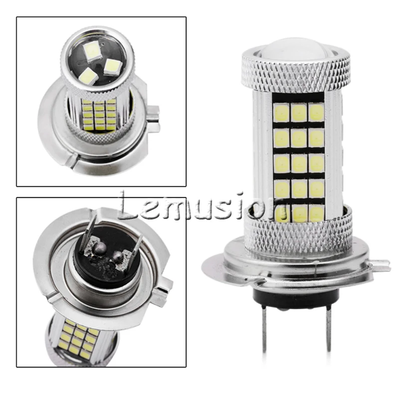 2X DC 12 В H7 2835 63 LED 6000 К автомобиля проектор Туман Вождение лампочка Белый автомобиль