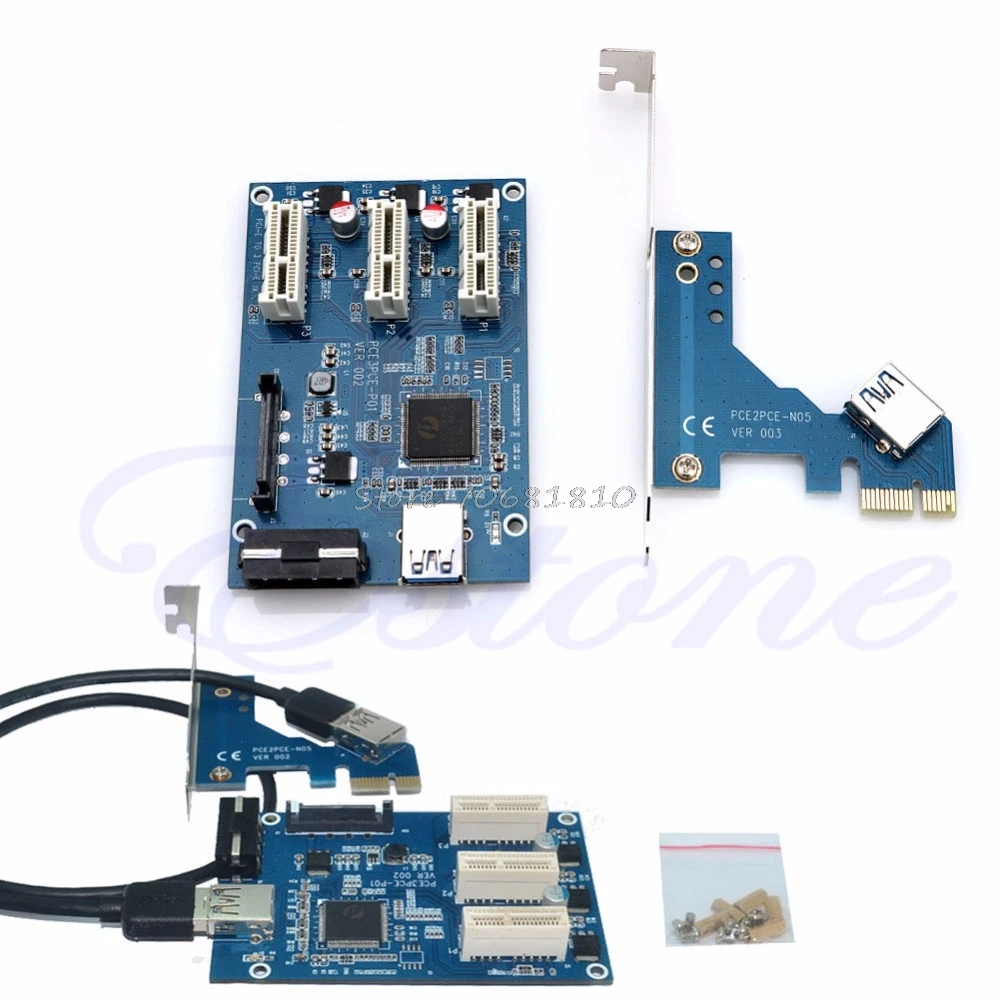 Prix pour PCI-e 1X Express à 3 Port 1X Commutateur Multiplicateur HUB Riser Card + USB Câble # R179T # Drop Shipping Prix pour PCI-e 1X Express à 3 Port 1X Commutateur Multiplicateur HUB Riser Card + USB Câble # R179T # Drop Shipping
